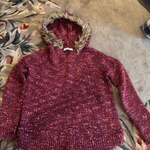 Cozy Abercrombie kids Maroon Knit Hoodie